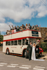 How long does it take to plan a wedding. Wedding Bus with guests.